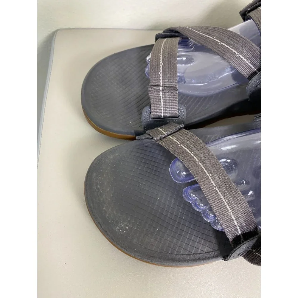 Chaco Men Adjustable Strap Hiking Sandals Size 11 Gray Gum Sole‎ Outdoor Camping